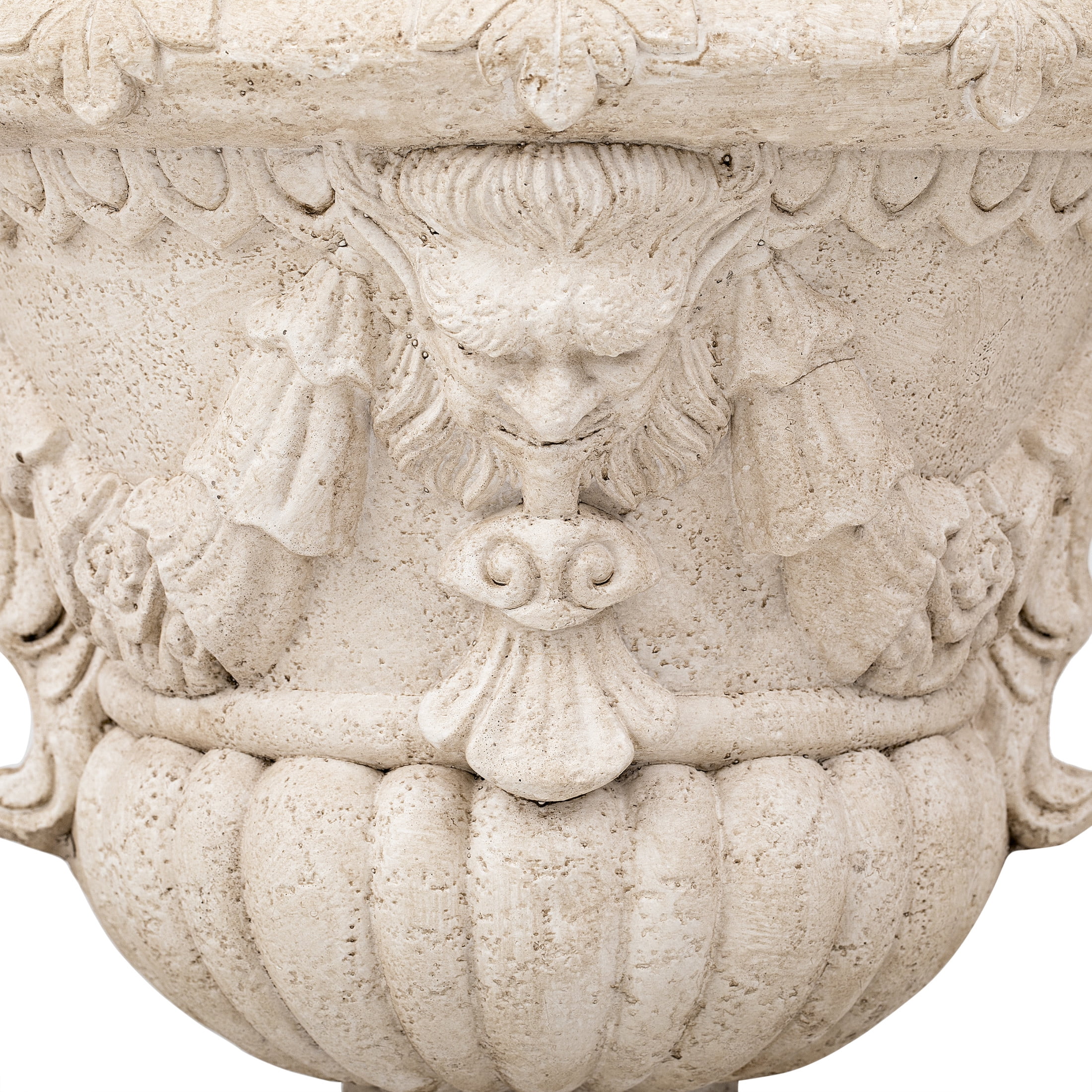 Christopher Knight Home Mythological Relief Urn Planter with Ornate Scroll Handles, Antique White