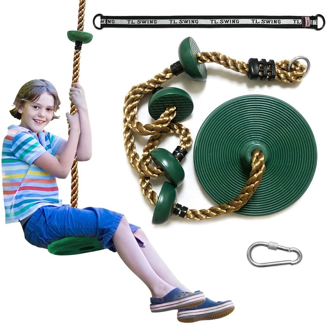 Climbing Rope Tree Swing with Platforms and Disc Swings Seat Outdoor for Kids 
