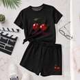 thumbnail image 5 of CYRBOKO Toddler Girls Casual Outfit Sets, Summer Printed 2-Piece Elastic Waist Short Sleeve Tops with Shorts Black Size 3-4 T, 5 of 5