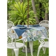thumbnail image 3 of Outdoor Tablecloths with Umbrella Hole & Zipper, Daisy Spring Floral Round Tablecloth 54 Inch, Eucalyptus Leaves Watercolor Wooden Waterproof Table Cloth, Patio/Pool/Picnic Table Covers, 3 of 8