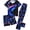 Shark, variant on QEFJNO Boys 3-Piece Summer Pajama Sets Kids Shark Pjs Short Sleeve Sleepwear Shirt Shorts Pants 3-12Y