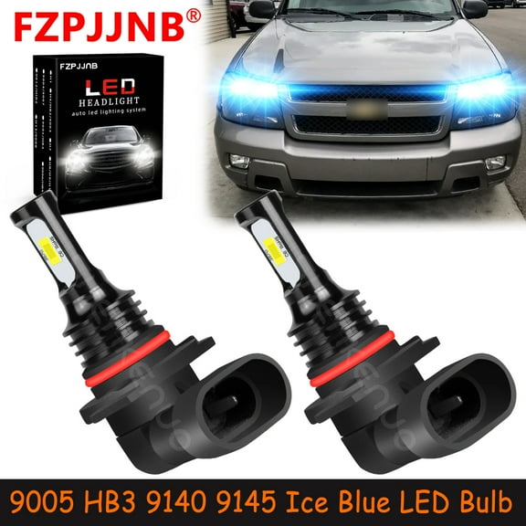 FZPJJNB 9005 9140 9145 for Chevy Trailblazer 2002-2009 Ice Blue Led Headlights Bulb High Beam,HKL,C13