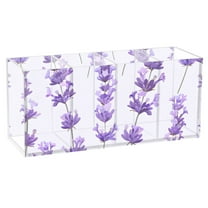 Lively Lavender Acrylic Pencil Holder Cup 4 Compartments Clear Pen Organizer Makeup Brush Holder Storage for Office Desktop Dorm
