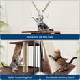 thumbnail image 6 of Ataucjin Cat Tree Litter Box Enclosure with Hidden Litterbox, Wood L-Shaped Corner Cat House Pet Furniture with Scratching Post Board Toy Balls and Play AreaLarge Tall Cat Tower for Indoor Cats, 6 of 9