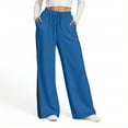 thumbnail image 2 of YDFCWXW Oversized Wide Leg Sweatpants for Women Baggy Lightweight High Waisted Athletic Y2k Palazzo Pants with Pockets Blue, XXL, 2 of 9