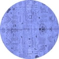 thumbnail image 1 of Ahgly Company Machine Washable Indoor Round Oriental Blue Traditional Area Rugs, 5' Round, 1 of 4