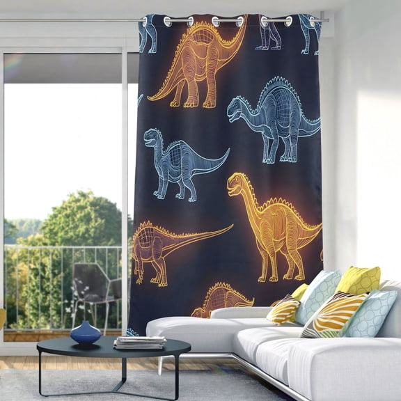 Dinosaur Blackout Curtains 84"x52" Thermal Insulated Curtain 1 Panel