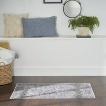 Nicole Curtis Machine Washable Traditional Boho Grey 2' x 3'9" Area Rug, (2' x 4')