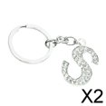 thumbnail image 1 of Paquete de 2-4 llaveros con iniciales del alfabeto, llavero brillante con letras S 2 piezas, 1 of 8
