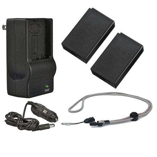 Nikon 1 J1 'Intelligent' Batteries (2 Units)   AC/DC Travel Charger   Krusell Multidapt Neck Strap (Black Finish)