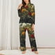 thumbnail image 2 of Fotbe Floral Rhino With Birds Conjunto de Pijama de Manga Larga para Mujer con Estampado, Ropa de Dormir de 2 Piezas, Conjunto de Casa Suave y Cómodo con Bolsillos-Small, 2 of 7
