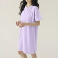 thumbnail image 2 of Dasayo Chemise Nightgowns for Women Cotton Mini Short Sleeve Sleep Shirt Side Split Padded Nightgowns Womens Sleepwear L, 2 of 6