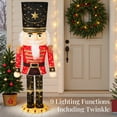 thumbnail image 5 of Christmas Nutcracker 5ft Pop upLighted Large Holiday Decoration w/150 Pre-Lit Twinkling LED lights for Outdoor, Indoor - Red/Black, 5 of 7