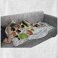 thumbnail image 6 of Sushi Soft Flannel Fleece Throw Blanket, Teapot Tobiko Roll Wasabi and Soy Sauce Arranged in Heart Shape Artwork, Cozy Plush for Indoor and Outdoor Use, 60" x 80", Multicolor, by Ambesonne, 6 of 6