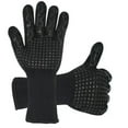 thumbnail image 2 of Guantes para barbacoa, resistentes al calor, para asar, de silicona, para horno, para cocinar y hornear, color negro, 2 of 10