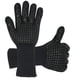 thumbnail image 2 of Guantes para barbacoa, resistentes al calor, para asar, de silicona, para horno, para cocinar y hornear, color negro, 2 of 10