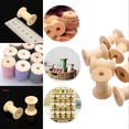 thumbnail image 3 of 100Pcs Wooden Empty Thread Spools DIY Reel Bobbin Sewing Tool Natural Color, 3 of 6