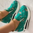 thumbnail image 4 of Oyedens Platform Walking Shoes for Women Ripped Canvas Mesh Slip on Loafers with Hidden High Heels, 4 of 6