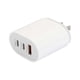 thumbnail image 2 of Cargador USB C de 65W, adaptador PD de 3 puertos, enchufe de pared QC, bloque de carga multi puerto Type-C, cubos, cargador móvil Type-C, cargador de viaje multi puerto americano estándar de 2A USB +, 2 of 6