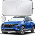 thumbnail image 1 of GFDYREE Car Windshield Sun Shade with Storage Pouch Durable 240T Material Car Sun Visor for UV Rays, Sun Heat Protection Car Interior Accessories for Sun Heat Medium Plus (64 inches x 34 inc, 1 of 7