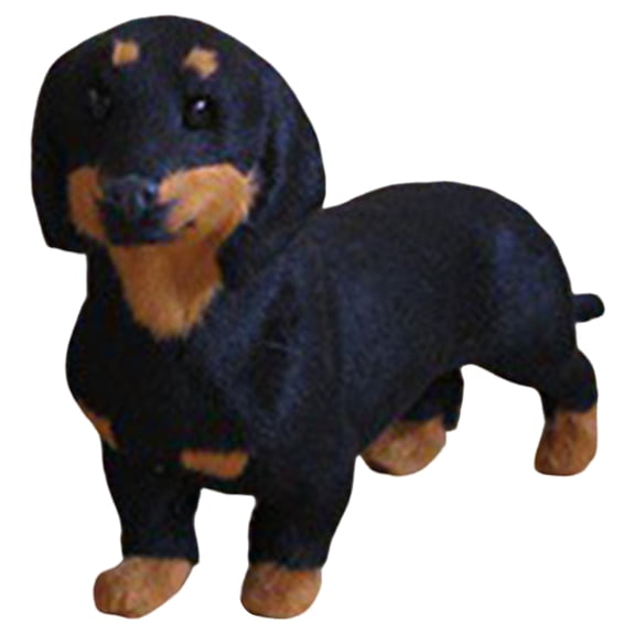 Seated Dachshund Dog Plush Toys Lifelike Simulation Black Plush Toy Kids Gifts Home Car Decor Ornaments A