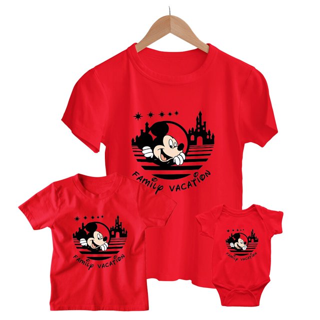 2023 Disney Family Vacation Clothes Mickey Mouse Fashion Disneyland Trip T-shirts Summer Casual Ropa Familiar Free ShippingAldult-S(1pc) Gao Jinjia LED