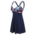 thumbnail image 2 of Women's Two Piece Sexy Swimsuit Tankini Swim Dress Floral Print Upper Ladies Bikini Beachwear, 2 of 8