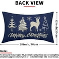 thumbnail image 3 of Blue Merry Christmas Tree Deer Lumbar Pillow Covers 12x20 Set of 2 Rustic Xmas Print Decorative Outdoor Pillowcases Winter Farmhouse Throw Cushion Case Decor for Couch Sofa Bed, 3 of 6