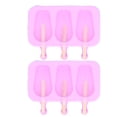 thumbnail image 1 of Molde de helado de silicona de 3 rejillas con tapa, molde en forma de conejo para cocina casera de verano, 2 uds., 1 of 5