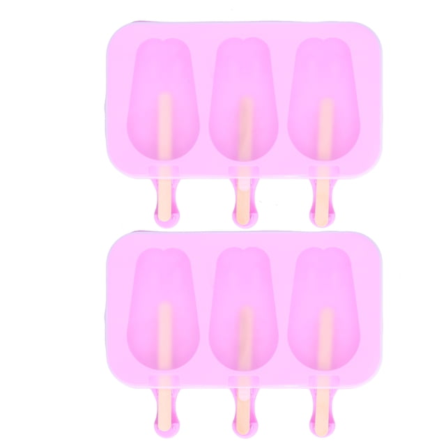 Molde de helado de silicona de 3 rejillas con tapa, molde en forma de conejo para cocina casera de verano, 2 uds.
