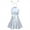 Holographic Silver - Turtleneck, variant on Women's 3Piece Metallic Outfit Shiny Crop Top + Silver Flared Skirt + Alien Headband Halloween Costume Clubwear Musical Festival Rave Outfit S Holographic Silver- Cami
