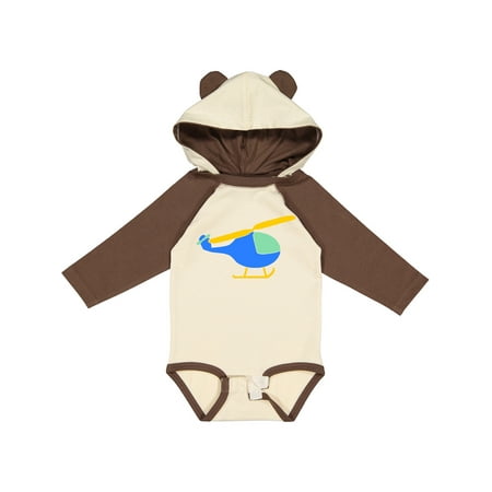 

Inktastic Cute Blue Helicopter Gift Baby Boy or Baby Girl Long Sleeve Bodysuit