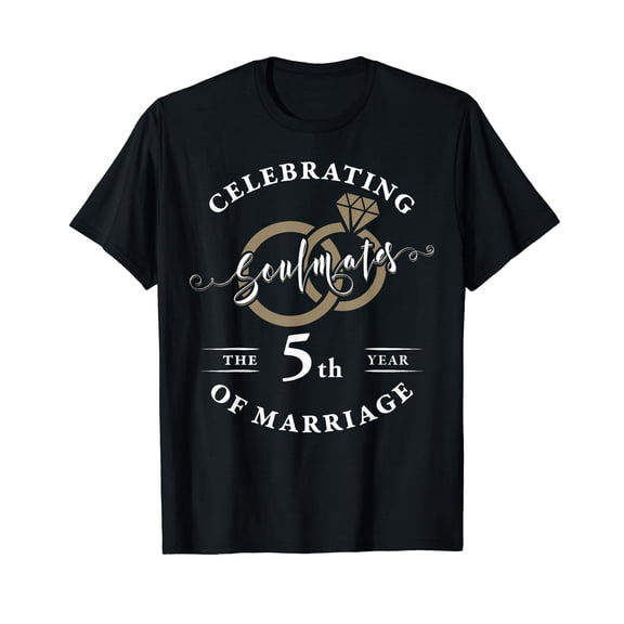 5 Year 5th Wedding Anniversary Husband Wife Couples Matching T-Shirt