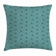 thumbnail image 1 of Turtle Throw Pillow Cushion Cover, Illustration of Floating Animals on a Floral Patterned Background, Decorative Square Accent Pillow Case, 16 X 16 Inches, Slate Blue Teal and Ivory, by Ambesonne, 1 of 2