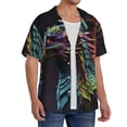 thumbnail image 2 of Honeii Dragon with Colorful Tail for Men's Short-Sleeved Button-Up Collared Shirt Featuring A Pocket, Perfect for Beach Vacations, And Travel Adventures.-Medium, 2 of 5