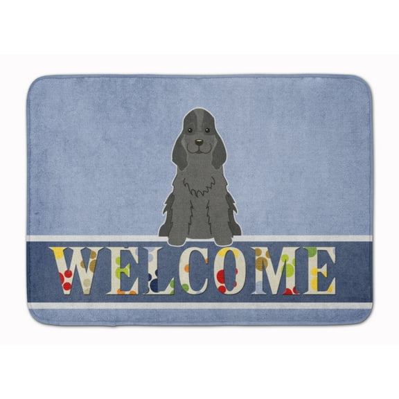 Carolines Treasures BB5673RUG Cocker Spaniel Black Welcome Machine Washable Memory Foam Mat 19 X 27" multicolor