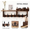 thumbnail image 2 of 29-Inch Wooden Wall Mount Coat Rack with Shelf - 4-in-1 Entryway Organizer with 11 Hooks & Mail Holder, 2 of 7