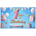 thumbnail image 5 of Crown Decoration First Birthday Banner Decorative Balloons Cake Elements Pastel Colors For Baby Celebration Indoor Event Kids Party, 5 of 7