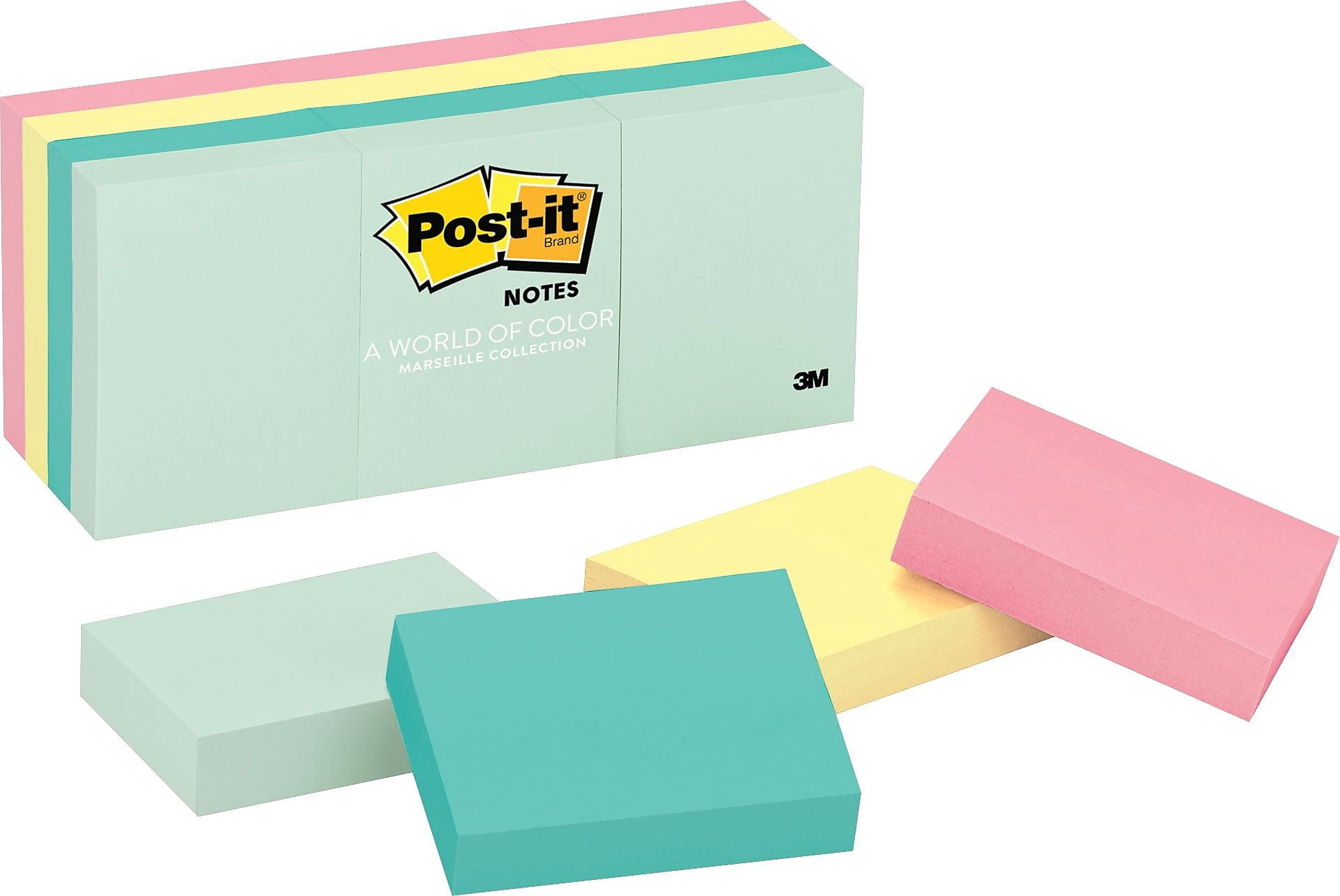 Post-it Notes, 1-1/2 x 2, Marseille Colors 653ASTCT