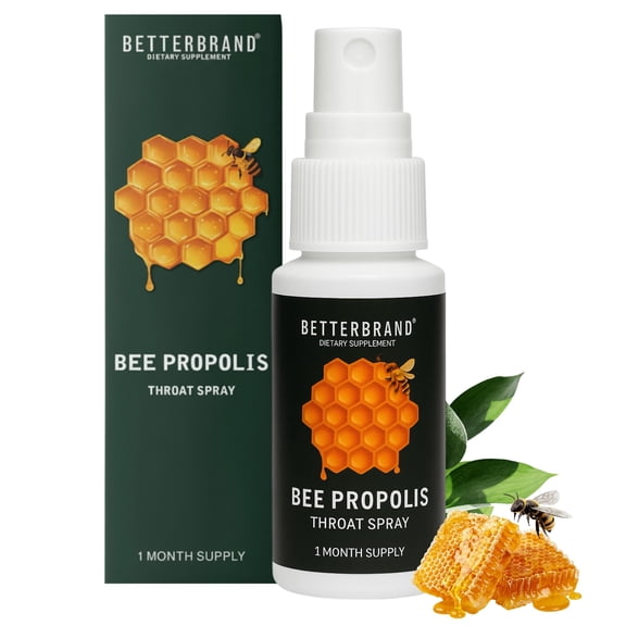 Betterband Bee Propolis Throat Spray - For Kids and Adults - Sore Throat and Cough Relief, Supports Immune Health, Soothes throat discomfort - Alcohol- Free, 60 Servings - 1 Month Supply