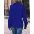 thumbnail image 6 of Women'S - Tunic Sweaters Long Sleeve Ribbed Knit Comfy Loose Casual Fall Sweater Blue S, 6 of 7