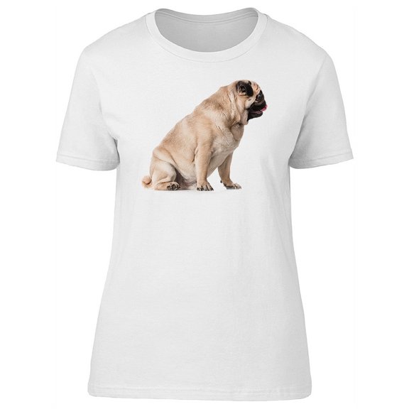 Cute Pug Dog, Dog Lovers T-Shirt Women -Image by Shutterstock, Female x-Large