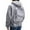 A-Grey202, variant on Women's Oversized Solid Hoodie Back Backpack Pocket Zip Up Jacket Trendy Casual Wear Hoodies S