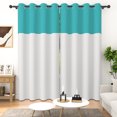 thumbnail image 4 of Lfeey Cyan White Blackout Curtains for Bedroom, Modern Thermal Insulated Grommet Window Drapes, 42x63 inch, 2 Panels, 4 of 7