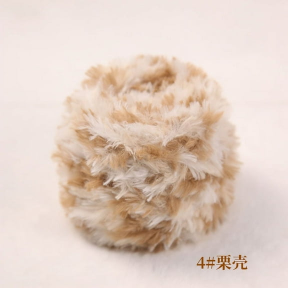 Namzi 100g Faux Fur Yarn Plush & Soft Fur Yarn for Scarves, Hats, Sweaters & DIY Crafts,Beige Brown