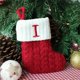 thumbnail image 1 of Calcetines de Navidad con letras del alfabeto, medias de punto de copo de nieve rojo, colgante de árbol de Navidad, decoraciones para el hogar, regalo de Navidad, 1 of 4