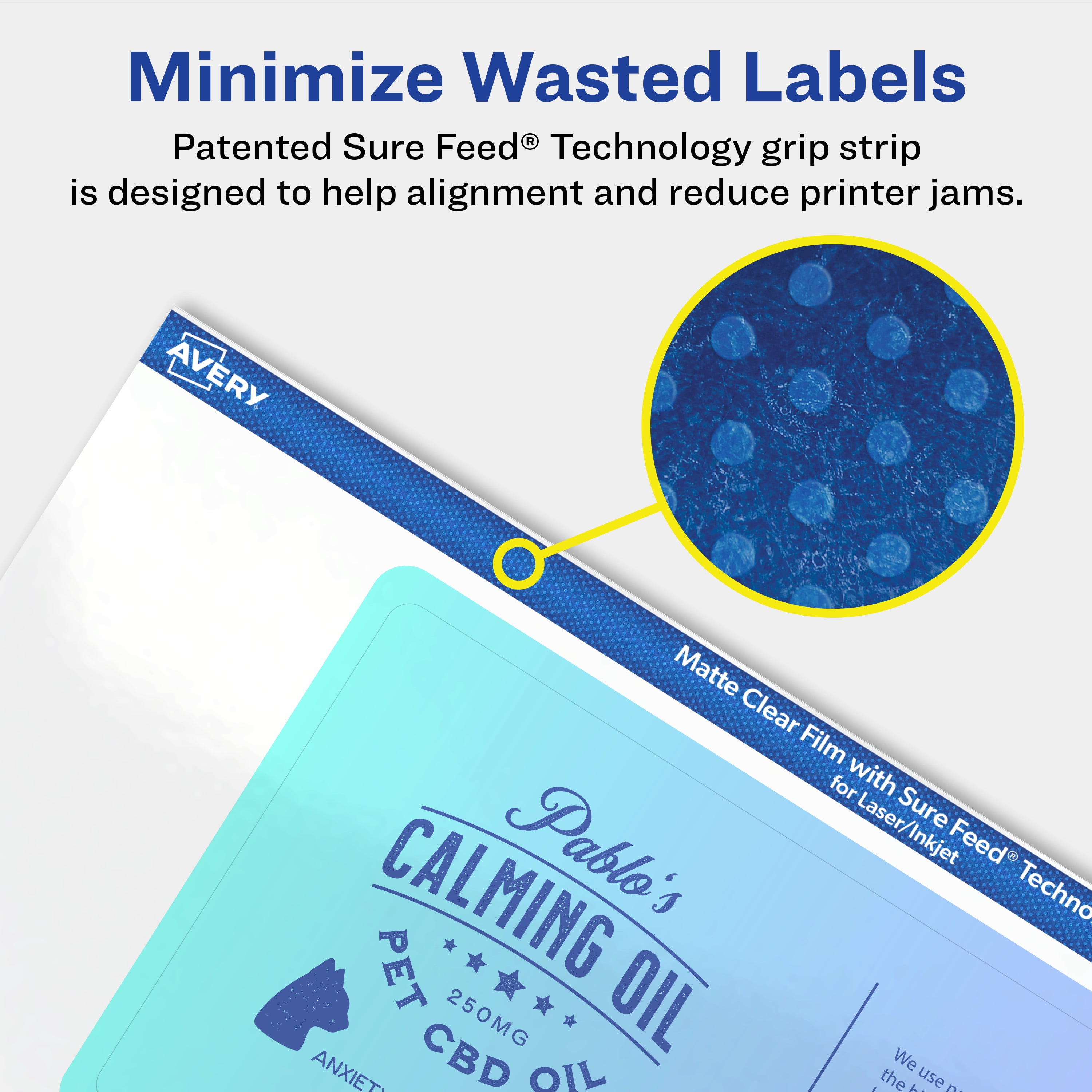 Avery Matte Clear Rectangle Labels, 3" x 5", 75 Total