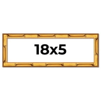 18x5 Frame Gold Bamboo Solid Wood Picture Frame | 1 Inch Moulding Width | Interior Frame Depth 0.75