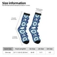 thumbnail image 2 of Xecao Vintage Blue Pattern Sport Socks for Women and Men Crew Socks Sporty Calf Socks Casual Socks, 2 of 6