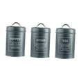 thumbnail image 4 of Metal Kitchen Canister Set Coffee Tea Sugar Tins Containers Food Storage Jars Bottles 1200ml Capacity, 4 of 7